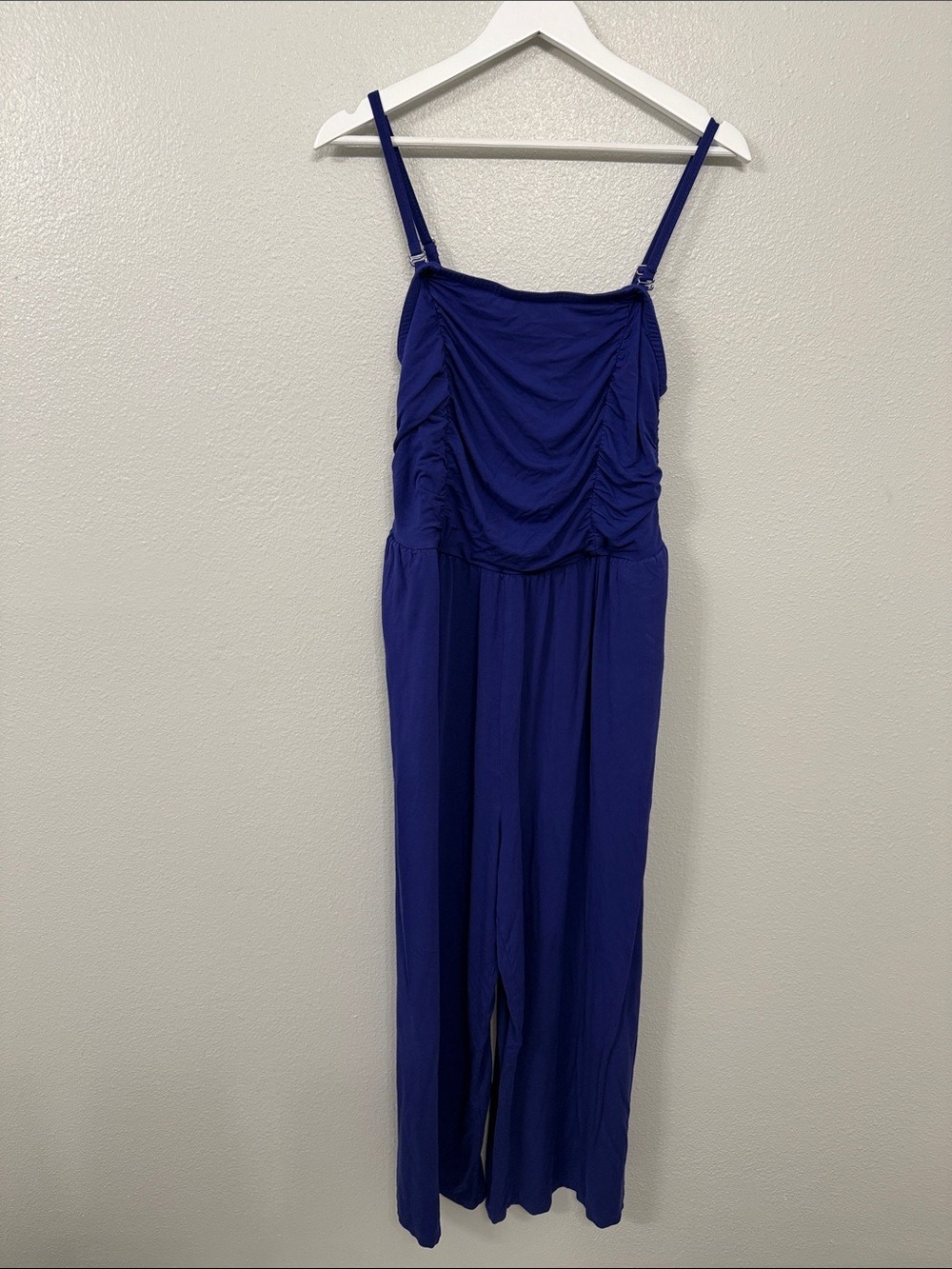 Ava & Viv Navy Blue Ruched Spaghetti-Strap Jumpsuit [MM0979]